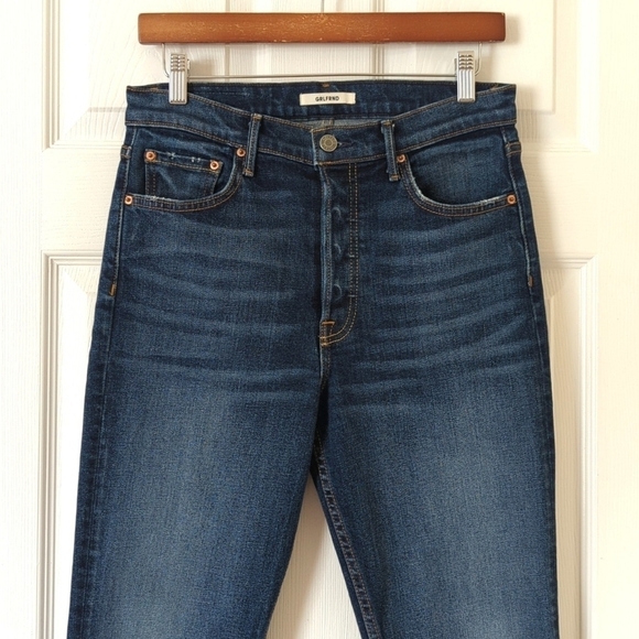 Grlfrnd Karolina Dark Wash High Rise Button Fly Skinny Jeans Joan Jett 28 - Picture 2 of 16